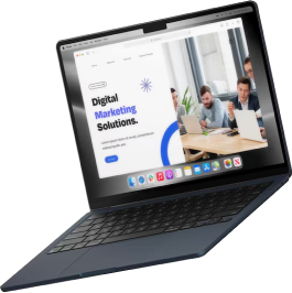Laptop showing a digital marketing website built by Zylax