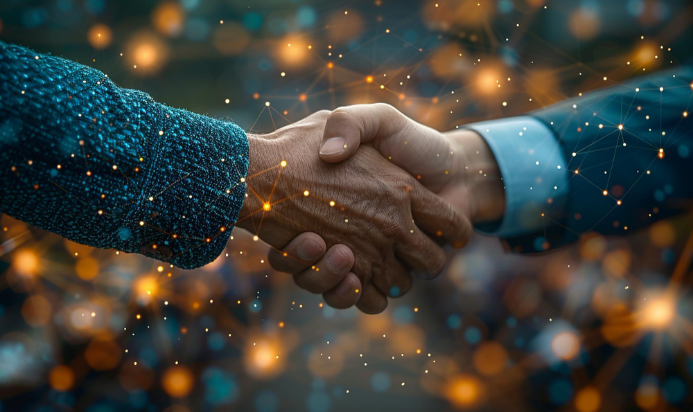 Business handshake representing a lasting technology partnership